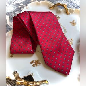 Christian Dior Red and Blue Silk Tie
